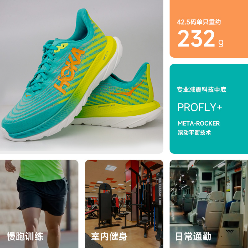 HOKA ONE ONE男马赫MACH5公路跑步鞋轻便减震透气跑鞋酷动城 - 图0