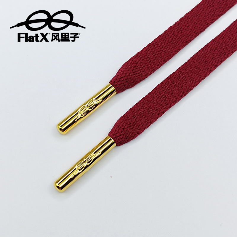 高档电镀亮金色金属头扁鞋带黑白 适配NB AF1 VANS KOBE AJ1 DUNK - 图3