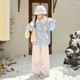 Cute blue baby doll collar cotton winter coat for little people