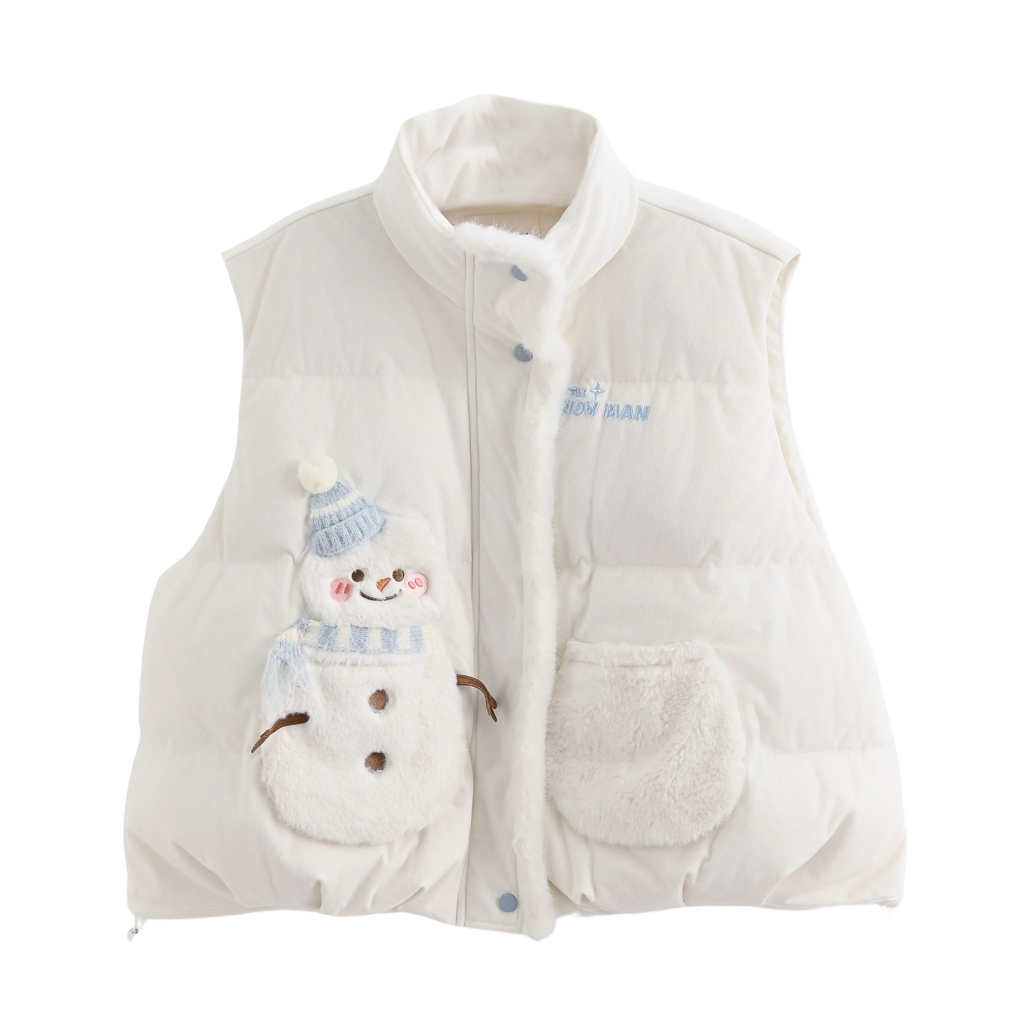 森女部落甜美风90白鸭绒卡通宽松马甲羽绒服女2025新款保暖外套冬 - 图3