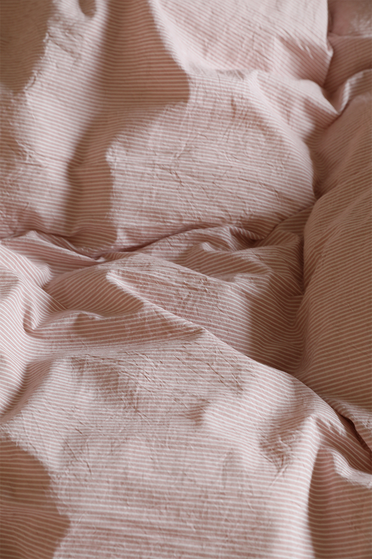 【极简条纹嵌条款】纯棉水洗棉春秋床单四件套被套日式北欧风床品-图3