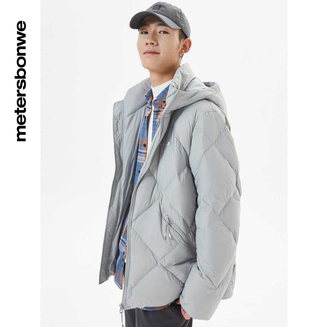 美特斯邦威连帽石墨烯羽绒服男士 美特斯邦威网店羽绒服