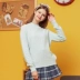 Métbonwe chính thức cửa hàng trực tuyến của phụ nữ 2019 mùa đông mới màu sắc giản dị phù hợp với áo len dệt kim cổ tròn - Áo len