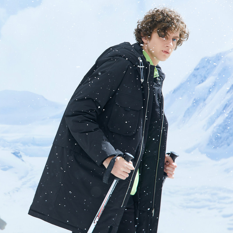 美特斯邦威中长款连帽冬季羽绒服 美特斯邦威网店羽绒服