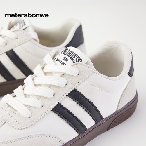 美特斯邦威休闲板鞋男女同款秋季新款时尚百搭舒适复古平底德训鞋 - 图0