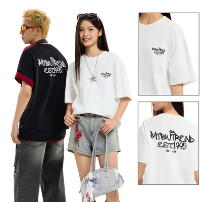 美特斯邦威印花圆领短袖体恤