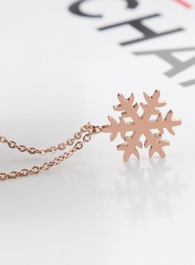 韩版镂空雪花装饰品挂件锁骨链