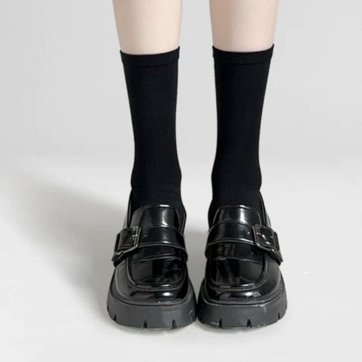 压力袜睡眠袜黑白色春秋潮流小红书显瘦漫画腿过膝袜乐福鞋搭配袜,淘宝优惠券,粉丝福利购,淘宝优惠卷