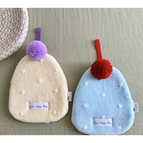 波点小帽子毛球擦手巾可挂卫生间厨卫干手巾可爱礼品毛巾,淘宝优惠券,粉丝福利购,淘宝优惠卷