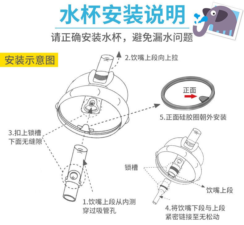 库存清仓 吸管杯学饮杯婴儿防漏防呛努比NUBY水杯宝宝把手240ml