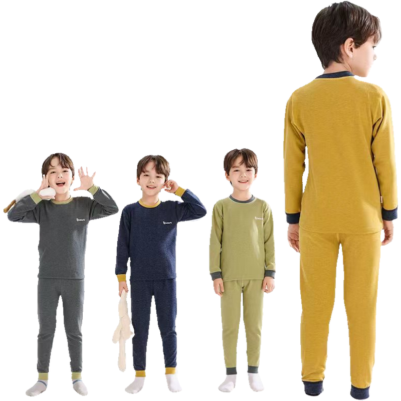 其其宝宝儿童睡衣无骨双面羊毛蚕丝秋冬加厚秋衣秋裤保暖内衣套装,淘宝优惠券,粉丝福利购,淘宝优惠卷