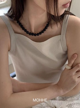 现 韩国东大门MOHHE2025夏季新款洋气简约时尚百搭小众圆珠项链