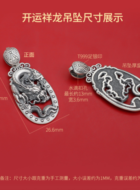 足银本命龙吊坠项链绳护身符挂件