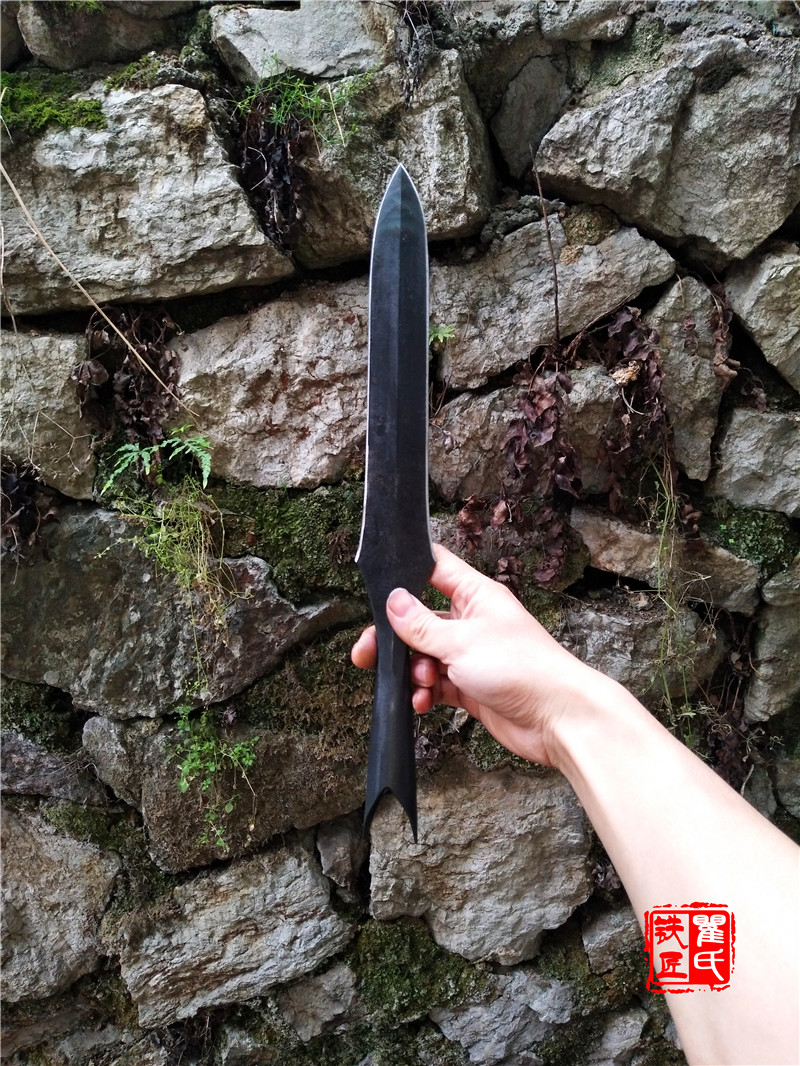 瞿氏铁匠铺 燕尾马槊枪头矛头汉枪手工一体锻打武术器械材 未开刃 - 图1