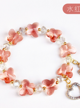 甜美蝴蝶手链奥地利水晶一折促销