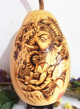 火绘鸡蛋天然葫芦烙画收藏工艺品