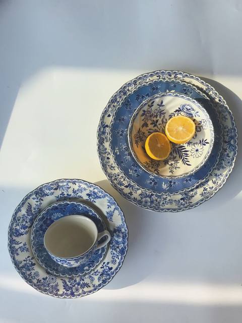 British retro tableware steak flowers dessert plate