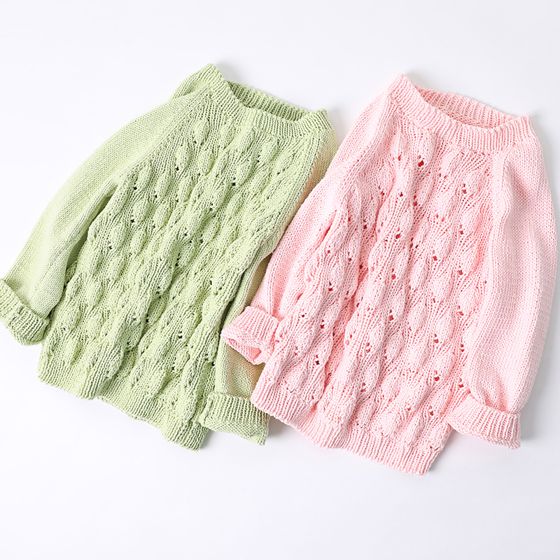 乐趣棉毛线线手编宝宝小叶子儿童毛衣棒针手工编织diy材料包制作 - 图0