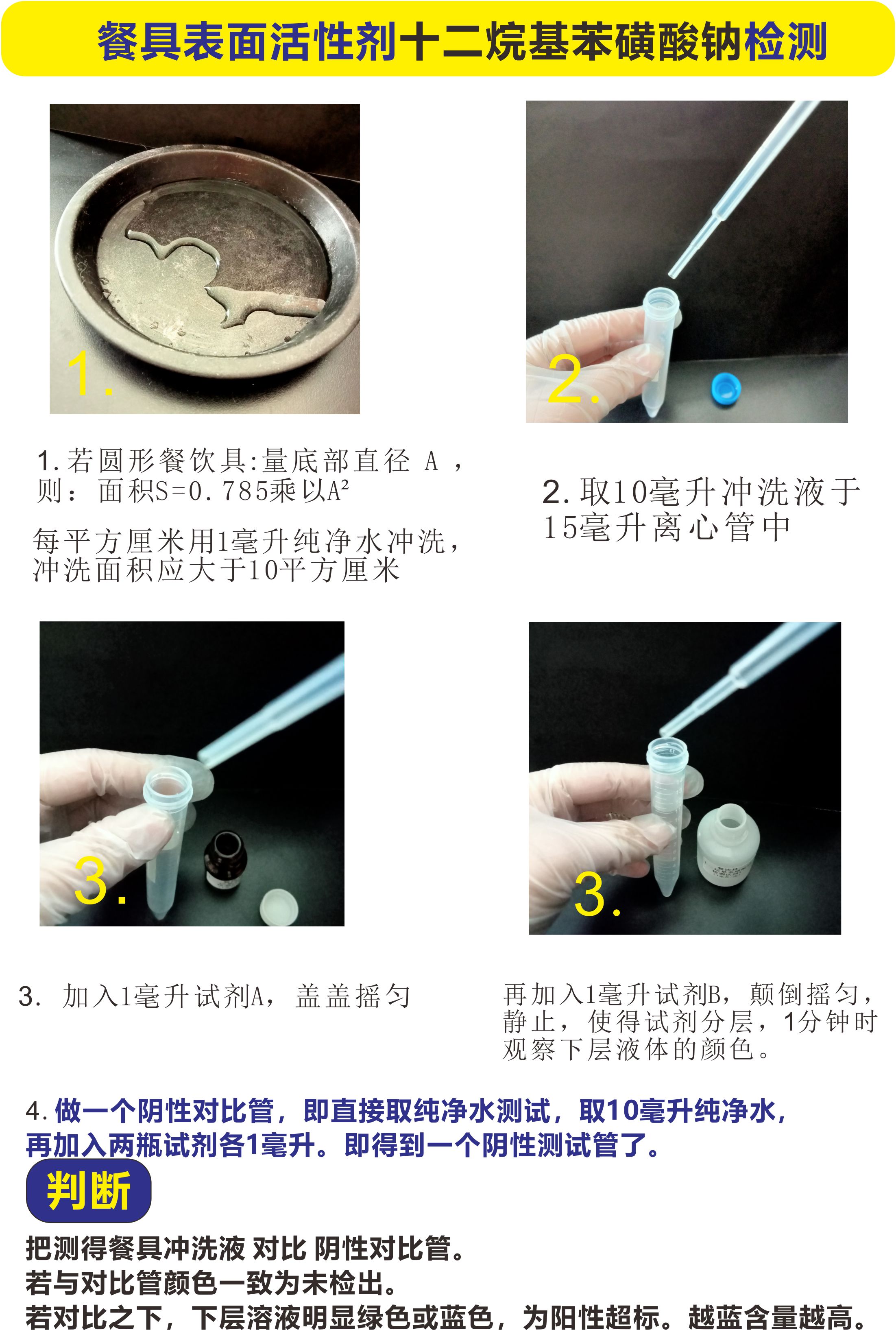 餐饮具洗涤剂残留阴离子表面活性剂洗洁精检测试剂盒洁净度速测纸 - 图0