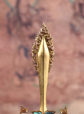 文殊剑摆件家居装饰铜制镶嵌宝石