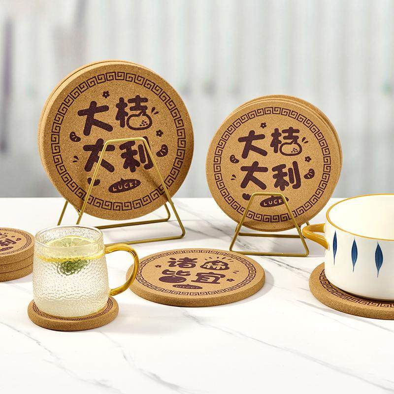 软木杯垫隔热垫定制图案中国风复古风防滑防烫吸水茶杯垫餐垫锅垫,淘宝优惠券,粉丝福利购,淘宝优惠卷