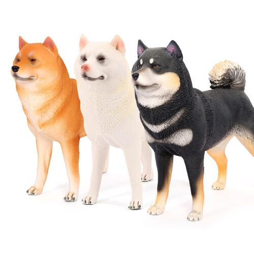 儿童玩具仿真动物模型大号实心柴犬宠物狗手办家居小摆件早教认知 - 图2