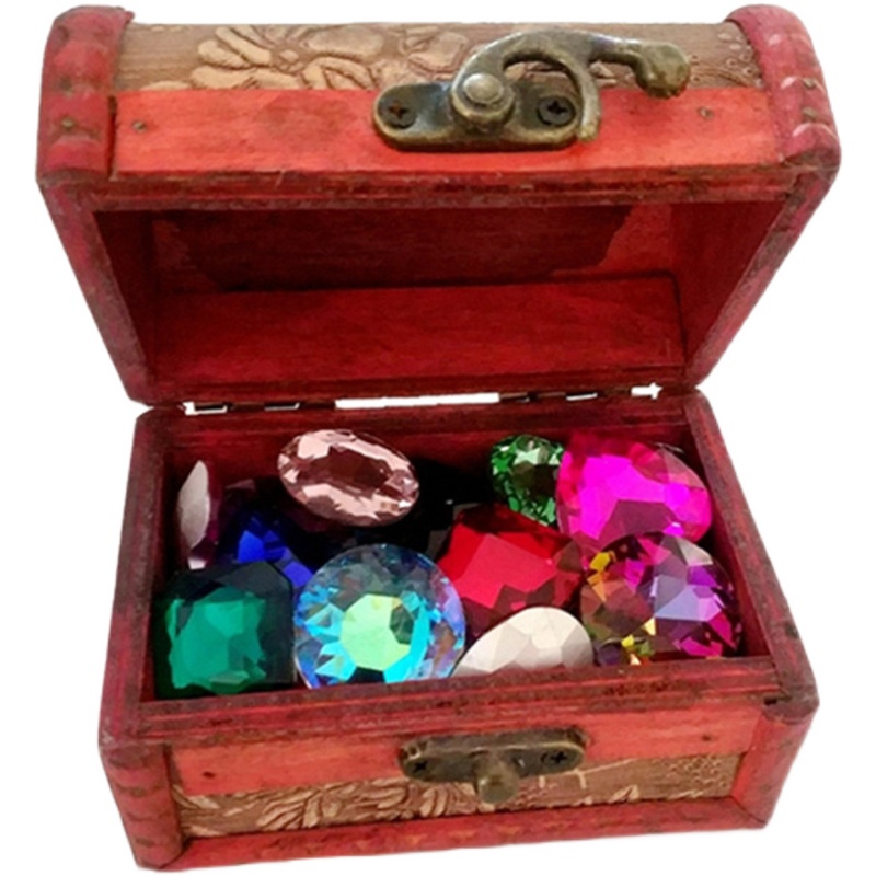 儿童玩具宝石水晶钻石海盗宝藏盒小男女孩首饰盒海洋塑料串珠宝箱 - 图3