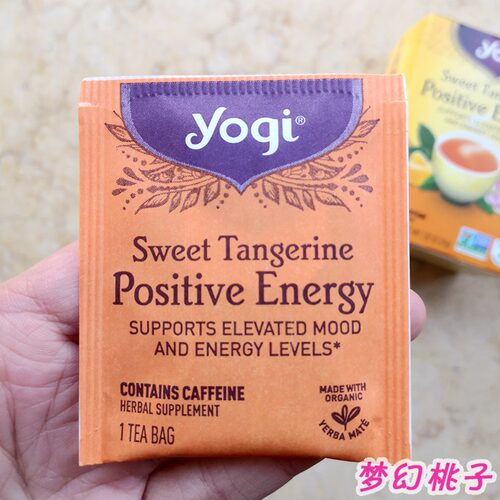 美国yogi Sweet Tangerine Positive Energy瑜伽茶柑橘能量花茶包