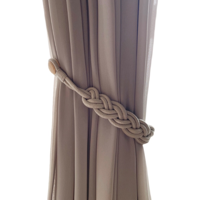 窗帘绑带绳子手工编织法式高级扎束带轻奢高档一对装强磁吸扣环