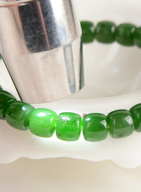 和田玉手串直切俄罗斯老旷料手串