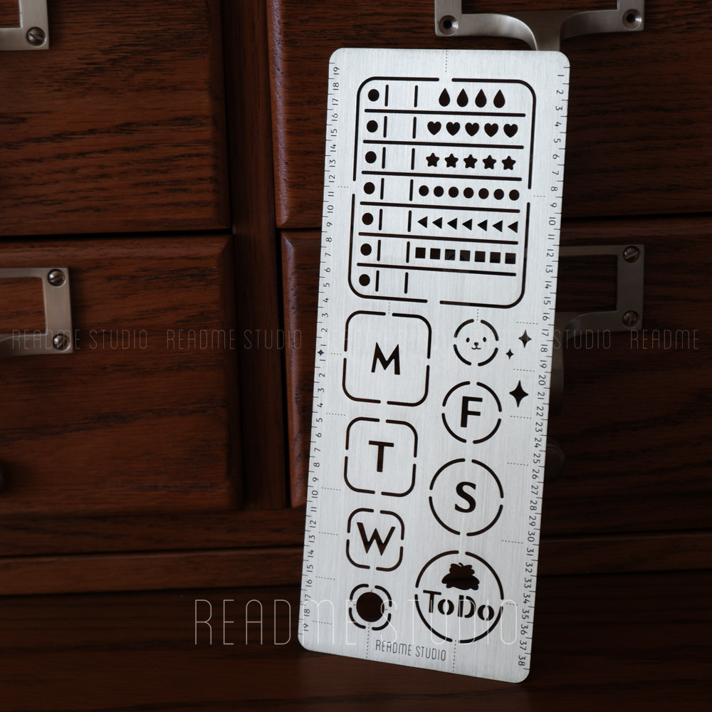 黄铜手帐模板尺3.0 镂空bujo模板点阵画格子神器READMESTUDIO,淘宝优惠券,粉丝福利购,淘宝优惠卷