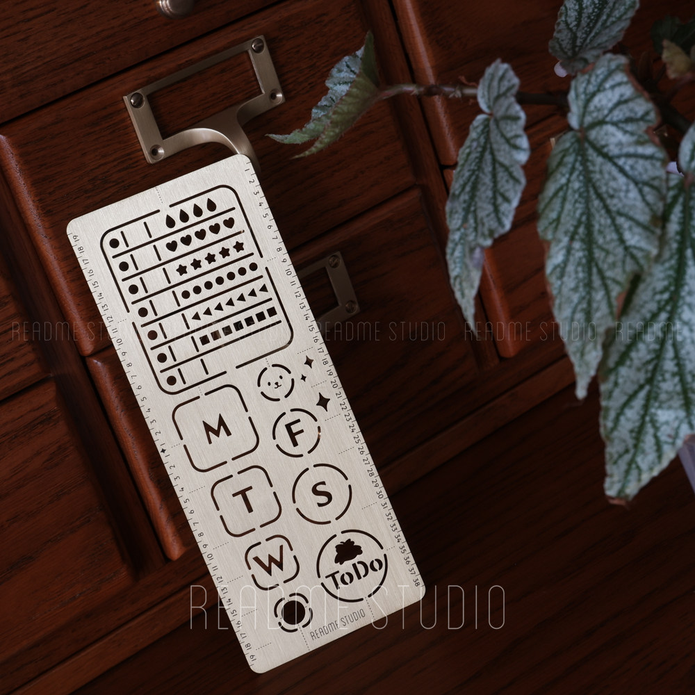 黄铜手帐模板尺3.0 镂空bujo模板点阵画格子神器READMESTUDIO,淘宝优惠券,粉丝福利购,淘宝优惠卷