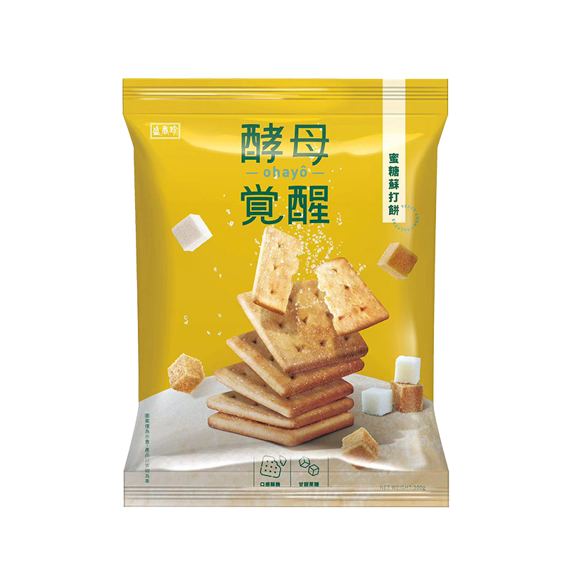 台湾休闲零食盛香珍新品酵母觉醒系列胡椒紫菜蜜糖苏打饼奶油起司-图3