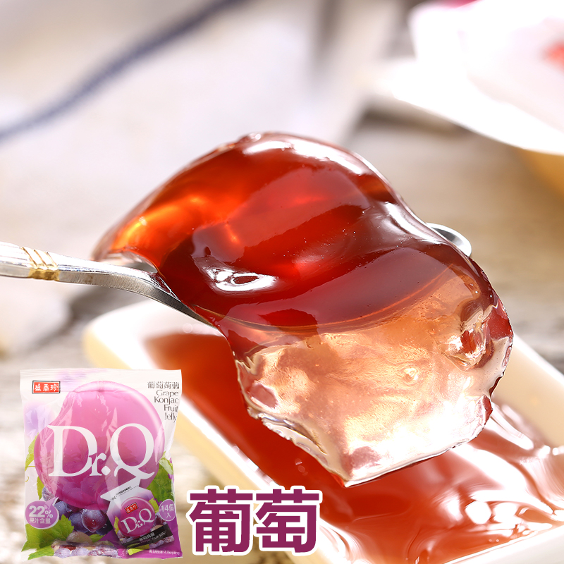 美国超市同款台湾省盛香Dr.Q葡萄蒟蒻果冻水蜜桃百香果味可吸果汁-图3