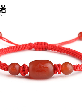 六字真言玛瑙转运珠手绳男女饰品