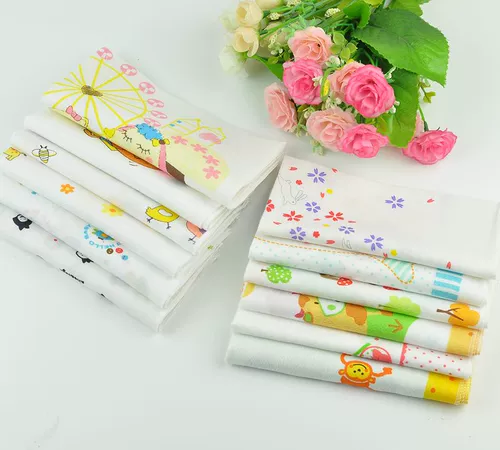 Детский хлопковый мультяшный носовой платок для детского сада, японский слюнявчик