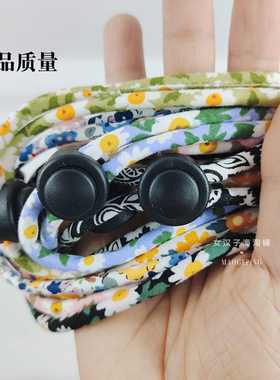 小碎花防风绳UVCUT渔夫帽防掉