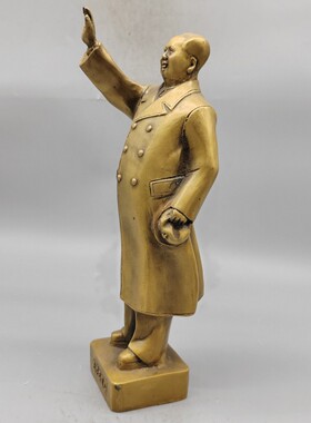 毛主席铜像黄铜全身挥手站像雕塑礼品毛泽东客厅风水摆件故居款