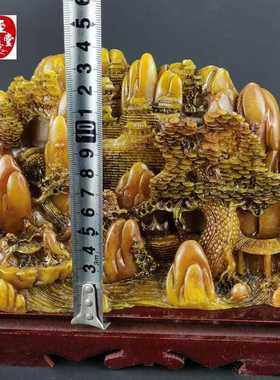 仿玉石寿山石田黄石富水长流客厅办公室玄关摆件家居装饰山水摆件