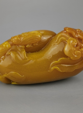 仿寿山石雕田黄石色福在眼前手把件奇石观赏石挂绳随机送