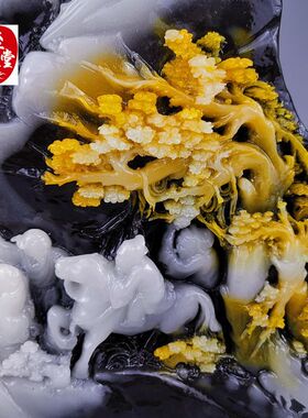 仿玉石寿山石雕仿独玉青花走马上任风水玄关摆件家居装饰玄关摆件