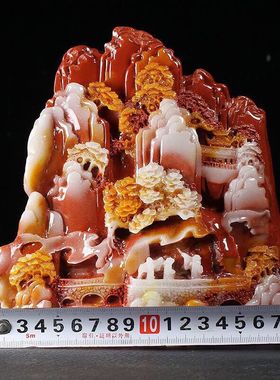 玄关山水摆件仿玉石平步青云