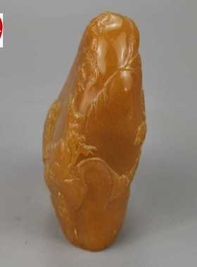 古玩收藏仿寿山石雕田黄石天伦之乐玉玺印章客厅装饰摆件