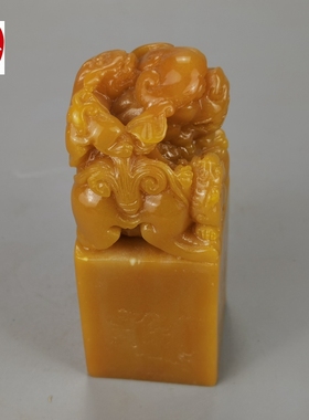 狮子印章书法寿山石雕