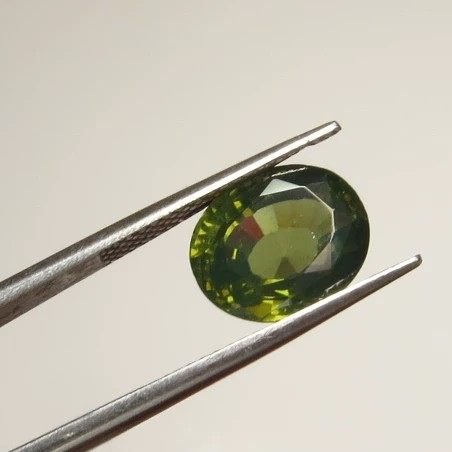 Natural green zircon ring face pendant