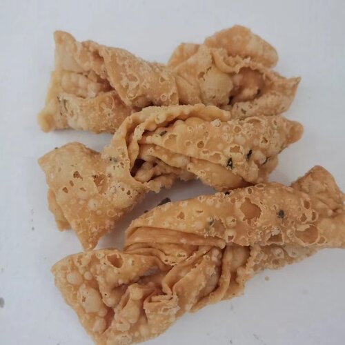 湖北天门传统特产焦叶翻饺子香酥麻叶子油炸麻花零食制作 - 图0