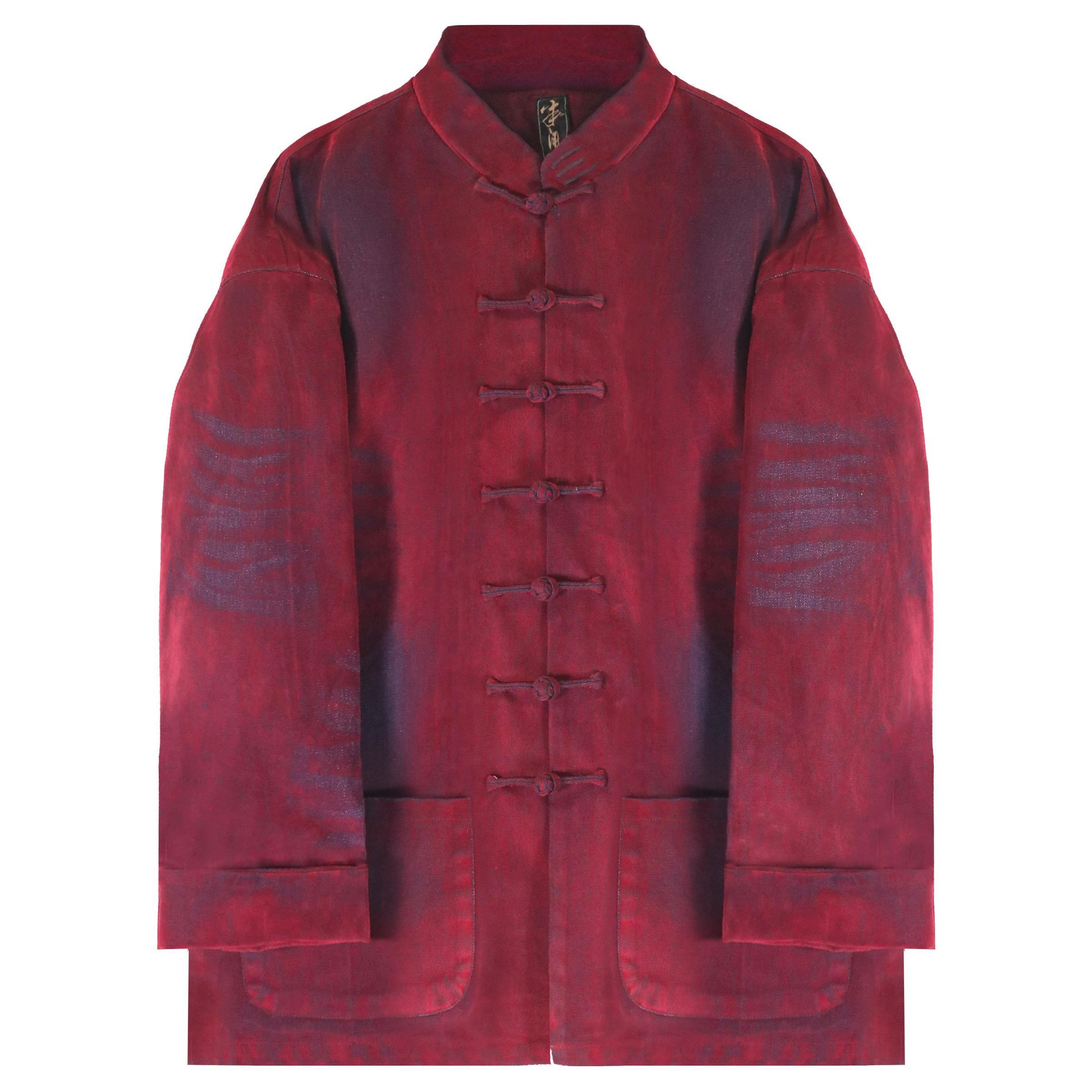 半闲集＜天官赐福＞酒红色植绒牛仔唐装复古中国风外套新中式男装,淘宝优惠券,粉丝福利购,淘宝优惠卷