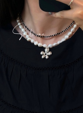 设计款小众珍珠项链韩国立体