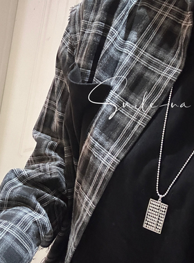 韩国进口小众款S925纯银算盘吊坠时尚长款毛衣链银珠项链