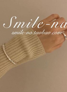 韩国进口小众风纯银凹凸纹理手镯